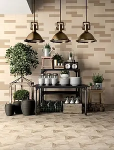 Background tile, Effect terracotta, Color beige, Glazed porcelain stoneware, 7.5x30 cm, Finish matte